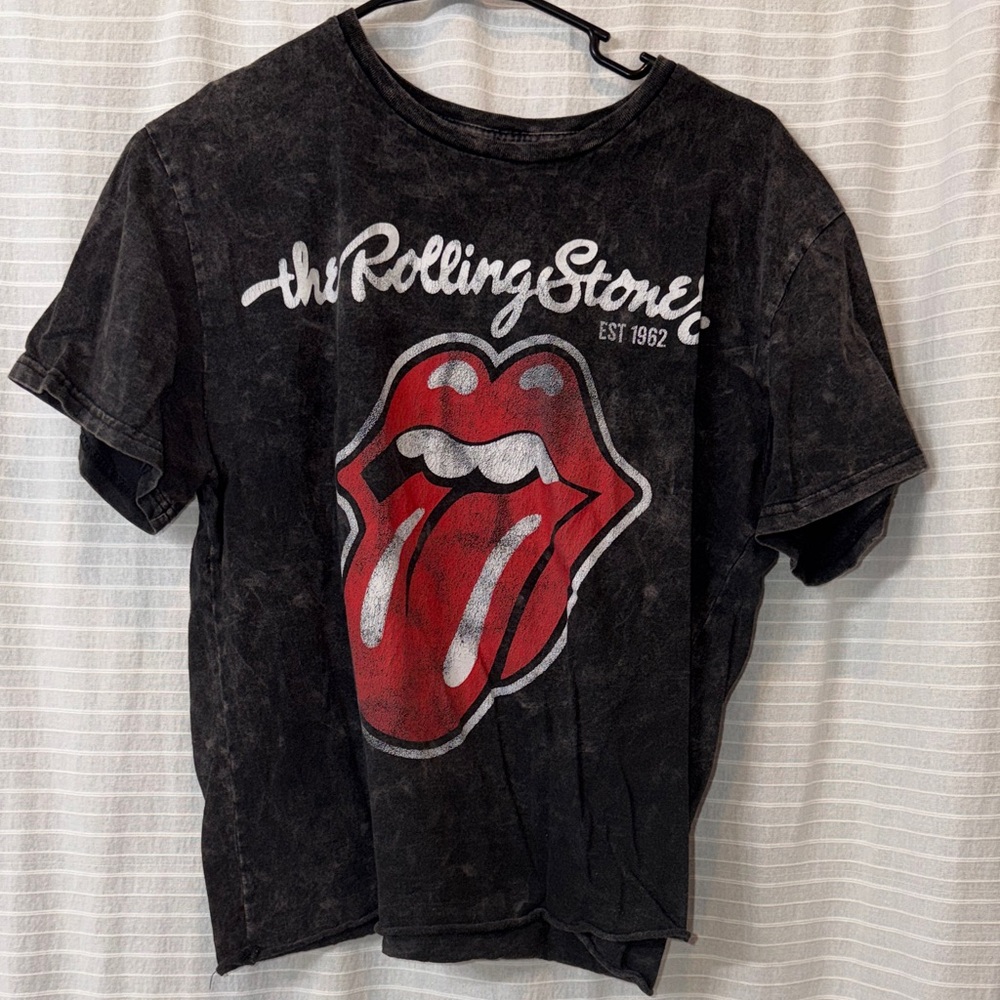 Rolling Stones Black Crop T-Shirt